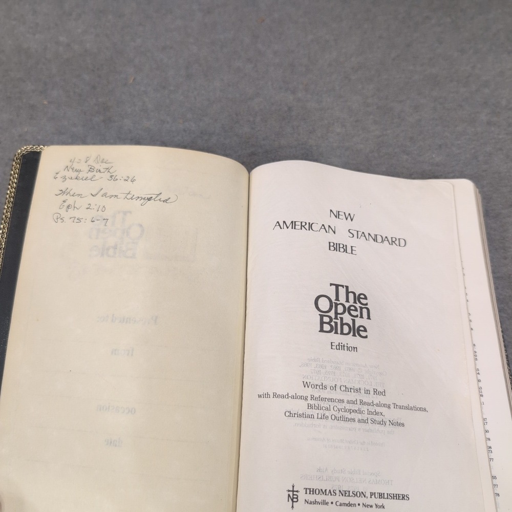 Thomas Nelson NASB The Open Bible Edition Black Leather Red Letter 947 Vintage - Picture 4 of 12